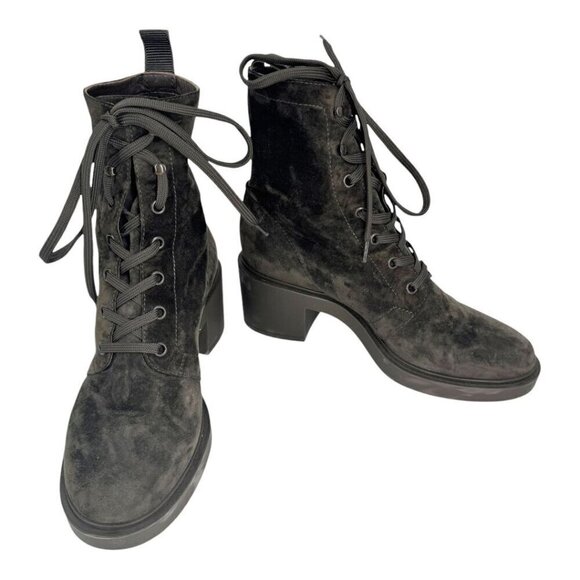 Gianvito Rossi Suede Combat Boots - Picture 3 of 8